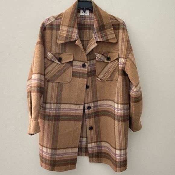 LNA | PLAID WOOL SHACKET - Picture 9 of 9